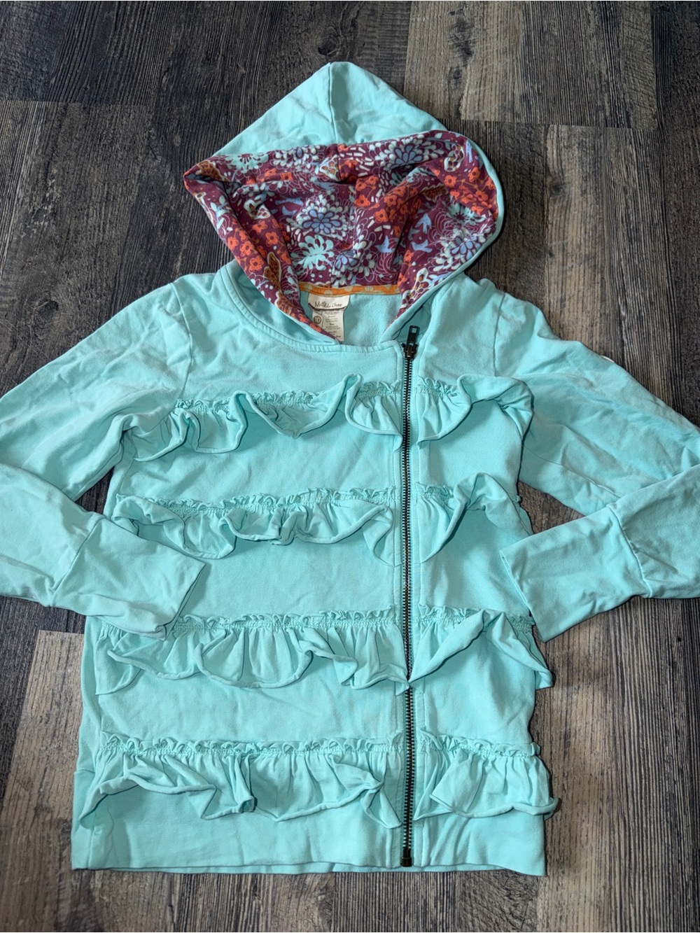 Matilda Jane Secret Fields Run With Me Ruffle Zip-Up Hoodie Jacket Girls 10 Bird
